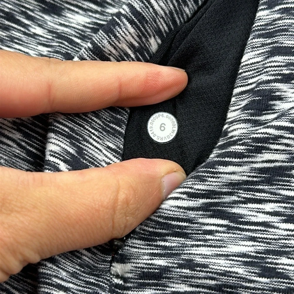 Lululemon Runderful Long Sleeve Spaced Out Space Dye Black White